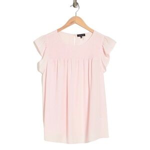 1.State Pink Top Ruffle Sleeve Blouse